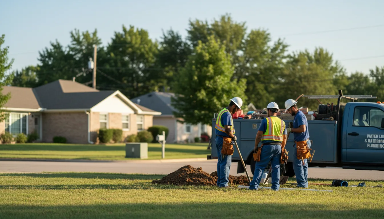 Residential water line and bathroom plumbing service in Hillsboro, IA